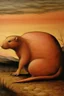 Placeholder: A light rosy orange colored Karoo with moles painted by Leonardo da Vinci