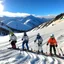 Placeholder: A group of people skiing in the Alps