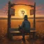 Placeholder: Autumnal sunset over an entrance to a tall corn maze, creepy scarecrow busker slumped in bench, old wooden sign reads "FREE", by Simon Stalenhag, by Godmachine, by Dave McKean, hyperdetailed oil matte painting, surreal horror art, warm autumnal colors.