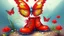 Placeholder: fantasy style cute little butterfly wearing red boots