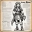 Placeholder: Punka Moxie character concept sheet with AD&D statistics and characteristics, [illustration by Kevin Eastman and Peter Laird] a Punka Moxie