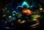 Placeholder: Alexander Jansson || CLOSE UP OF Breathtaking, Gorgeous, Glowing Bioluminescent Colorful Begonia Flower, AT NIGHT, Golden Magic, Gorgeous, Intricate, Extremely Detailed, Beautiful”