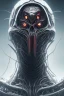 Placeholder: evil predator with crown, alien, brutal face, tron, head, burn eyes, 8k, finely detailed, dark light, photo realistic, hr giger, cyberpunk