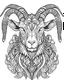 Placeholder: satanist goat tattoo, coloring book page, clean line art, adults drawing book, Black and white only, crisp black lines, sharp lines, coloring page for adults, black and white picture, lots of details, tattoo style,tattoo ideas, full body, without shadows and colors