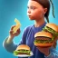 Placeholder: Greta Thunberg eating cheeseburgers oozing with grease.