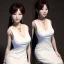 Placeholder: portrait woman hitomi tanaka, white dress, highly realistic, 8