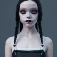 Placeholder: jenna ortega, wednesday addams hair style, make up, wednesday addams black dress, cinematic, wednesday style, hyper detail, 8k resulation