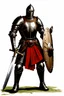 Placeholder: A knight in leather armor, wielding a sword and shield