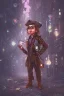 Placeholder: steampunk elf detective in a neon dystopian city