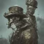 Placeholder: steam punk officer with human face, powerful, dramatic, creepy, matter, majestic, flow, illustration, concept art, by Greg Rutkowski, Sung Choi, Mitchell Mohrhauser, Maciej Kuciara, Johnson Ting