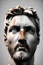 Placeholder: Ultra Realistic image, Roman sculpture, white marble material, Lionel Messi, gold Laurel leaves wreath, renaissance ornaments, chisel style, waist up portrait, epic, celestial, cinematic lighting, God light, god rays, 4k resolution, smooth details, ornate details, soft lighting, unreal engine 5, marble background.