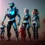 Placeholder: Ultra Realistic home family portrait. father. mother. daughter. alien pet. assistant robot. retro futuristic scene, barbarella style. smile, happy. highly detailed, concept art, unreal engine 5, ray tracing, RTX, lumen lighting, ultra detail, volumetric lighting, 3d, finely drawn, high definition, high resolution.