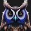 Placeholder: colorizer, dark-black canvas background, animalistic, chromatic, portrait of magical owl creature, mythical, fantasy, fractals, magnificent, majestic, highly intricate, realistic photography, incredibly detailed, small minutiae, perfect eyes, tiny features, dense feathers, particulars, 64k, complex renderman gofur render, creature hybrid, plants, flowers, ultra-hires photo, hdr lighting, backlight