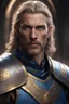 Placeholder: A stalwart human paladin with piercing blue eyes and a determined expression, Sir Aldric Ironshield carries himself with the confidence of one who has faced countless battles. Background of the Holy Order of the Radiant Shield, cinematic lighting, photorealistic, portrait –ar 4:7.