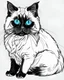 Placeholder: Birman Cat Breed clipart line art