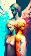 Placeholder: A angel couple more detail more colorful fix the mistakes included body change the clothes