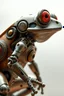 Placeholder: half-robot half-frog in profile with ornament and huge eyes figure in full