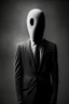 Placeholder: a scary figure wearing a suit and tie with no face