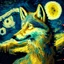 Placeholder: a wolf in van gogh style
