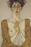 Placeholder: painting of a figure with the life-filled void of an empty existence, egon schiele masterpiece