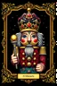 Placeholder: Centered, Ornate, Collectable Trading Card of lisa frank pattern fantasy character portrait of Crisp Digital Art, holiday nutcracker by Aleksi Briclot, T-Shirt Design, Black Background, Detailed Frame, Border, in SNES arcade game, ultra realistic, wide angle, intricate details, retro Nintendo bitmap pixel art, highly detailed by peter mohrbacher, wayne barlowe, , hajime sorayama aaron horkey, gaston bussiere, craig mullins