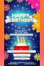 Placeholder: birthday party with fireworks flyer