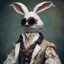 Placeholder: a close up of a stuffed animal wearing a costume, virginie ropars, anthropomorphic bird, elegant clothes, masked doctors, digital art of an elegant, highly photographic render, bohemian fashion, skeletal, rabbit, elaborately costumed, stiff necked, english style, by Maude Kaufman Eggemeyer, ebony rococo, new character, artisan