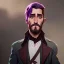 Placeholder: Portrait of a 30 year old warlock like Jake Gyllenhaal,Gandalf, Jack Sparrow, Sherlock Holmes and Mary Poppins