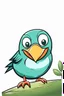 Placeholder: Tiny bird with a huge beak, classic cartoon style