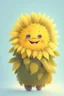 Placeholder: Cheery and cute sunflower with leaves avatar full body in fluffy material