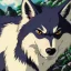 Placeholder: cool wolf with hair, friendly