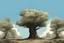 Placeholder: tree , overgrown apocalyptic background, comic book,