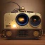 Placeholder: video projector in steampunk style 18th century photo realistic