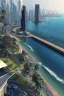 Placeholder: Modern futuristic Mumbai marine drive in 2100