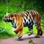 Placeholder: small Full Tiger running raning jungle