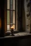 Placeholder: A candle in the window of an old stone house