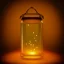 Placeholder: fireflies in a lantern, many ghostly lights inside a belljar, polaroid, luminescent glow, moody, tender, photorealistic, octane render, golden hour