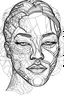 Placeholder: Outline art for coloring page, AFRICAN WOMAN'S FACE IN A PUZZLE, coloring page, white background, Sketch style, only use outline, clean line art, white background, no shadows, no shading, no color, clear