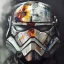 Placeholder: photorealistic luke skywalker helmet with weathered painting , illustration on coarse canvas by <agnes cecile> and <Yoji Shinkawa>, ornate and intricate details , soft smooth lighting, concept art,