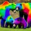 Placeholder: rainbow color bears