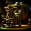 Placeholder: hairy pimp groove funk goblin gremlin hippie in weird home camper running in hamster wheel, prize winning oil painting, ,bokeh like f/0.8, tilt-shift lens 8k, high detail, smooth render, down-light, unreal engine