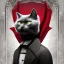 Placeholder: The artwork depicts a mysterious man wearing a red coat and a black cat mask. He is portrayed as a superhero with an anthropomorphic cat head and is wearing a trenchcoat. The character is reminiscent of other feline characters such as Blacksad, Catman, and Cat the Assassin, and exudes a shadowy and eerie aura. The cat in the image is walking, further emphasizing the feline aspect of the character. The artwork is inspired by the works of Maciej Kuciara, Maxim Verehin, and Sergey Zabelin. The aspe