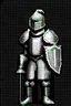 Placeholder: A chainmail armor without an helmet in a fictional Victorian era in retro pixel art. Please use grayscale only. I want it as a 64x64 icon