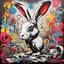 Placeholder: Pop street surrealism, grafitti art, banksy and Salvador Dali, sinister surreal rabbit