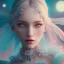 Placeholder: fairy, pink, blue, turquoise, beautiful, hyperrealism, masterpiece, expert, cinematic lighting, sharp focus, 8K, macro lens, woman, detailed, flower, galactic atmosphere