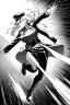 Placeholder: military running girl, greyscale