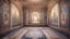 Placeholder: Superb pictorial mosaic floor, tapestry-lined walls, relaxation, luxury, dream world, calm beauty, symmetry, fantasy world, magic, beautiful composition, exquisite detail, 135mm lens