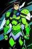 Placeholder: alien From Ben 10 cartoon. Strong, fit body. From his faction. Shark. Advanced jewels and metal. Dark magic. Power and luxury