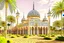 Placeholder: Masjid megah di tengah hutan belantara dengan ornamen tulisan klaigrafi berbahasa arab