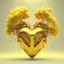 Placeholder: golden robot heart with tree wings